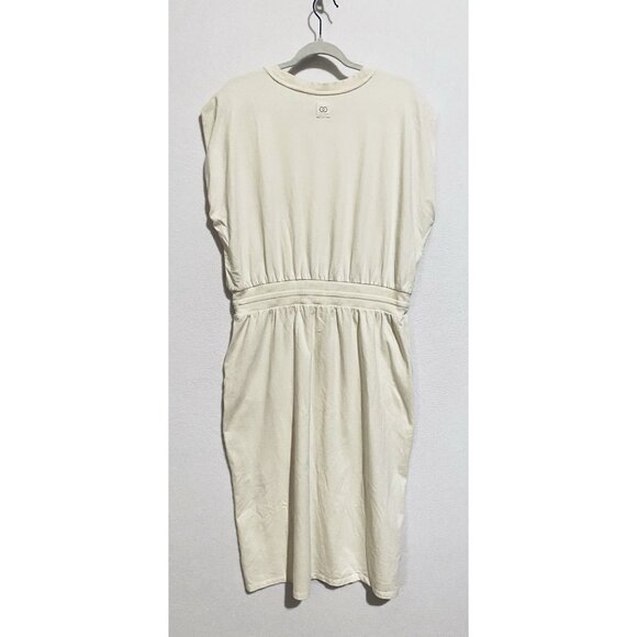 Calia Dress Womens XL Ivory Extended Shoulder Midi Pockets Comfy Loungewear - Picture 5 of 7
